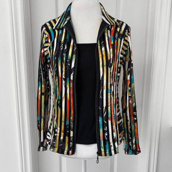 Damee Inc - Vintage Multi colour Mesh Zip Front Jacket - Picture 1 of 10